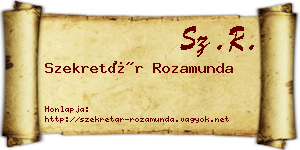 Szekretár Rozamunda névjegykártya